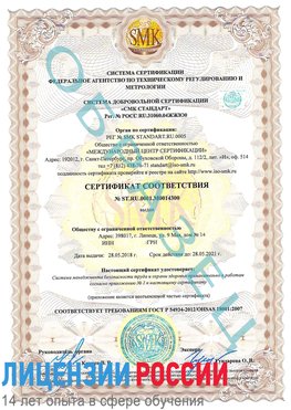 Образец сертификата соответствия Владимир Сертификат OHSAS 18001